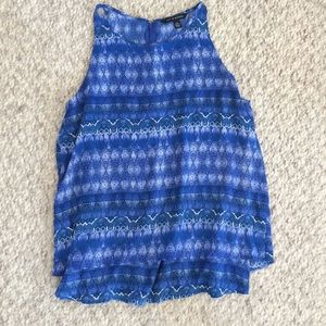 Like new, bright pattern, flowing layered tank, M